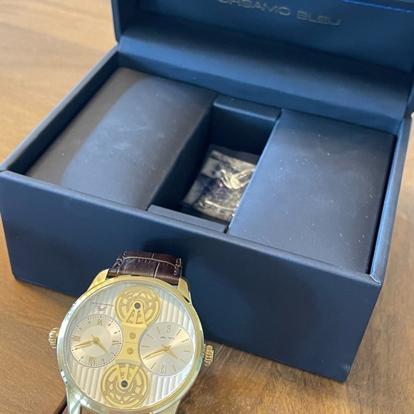 NWT NIB Men’s Porsamo Bleu Benedict double movement croc embossed leather strap - Picture 7 of 16